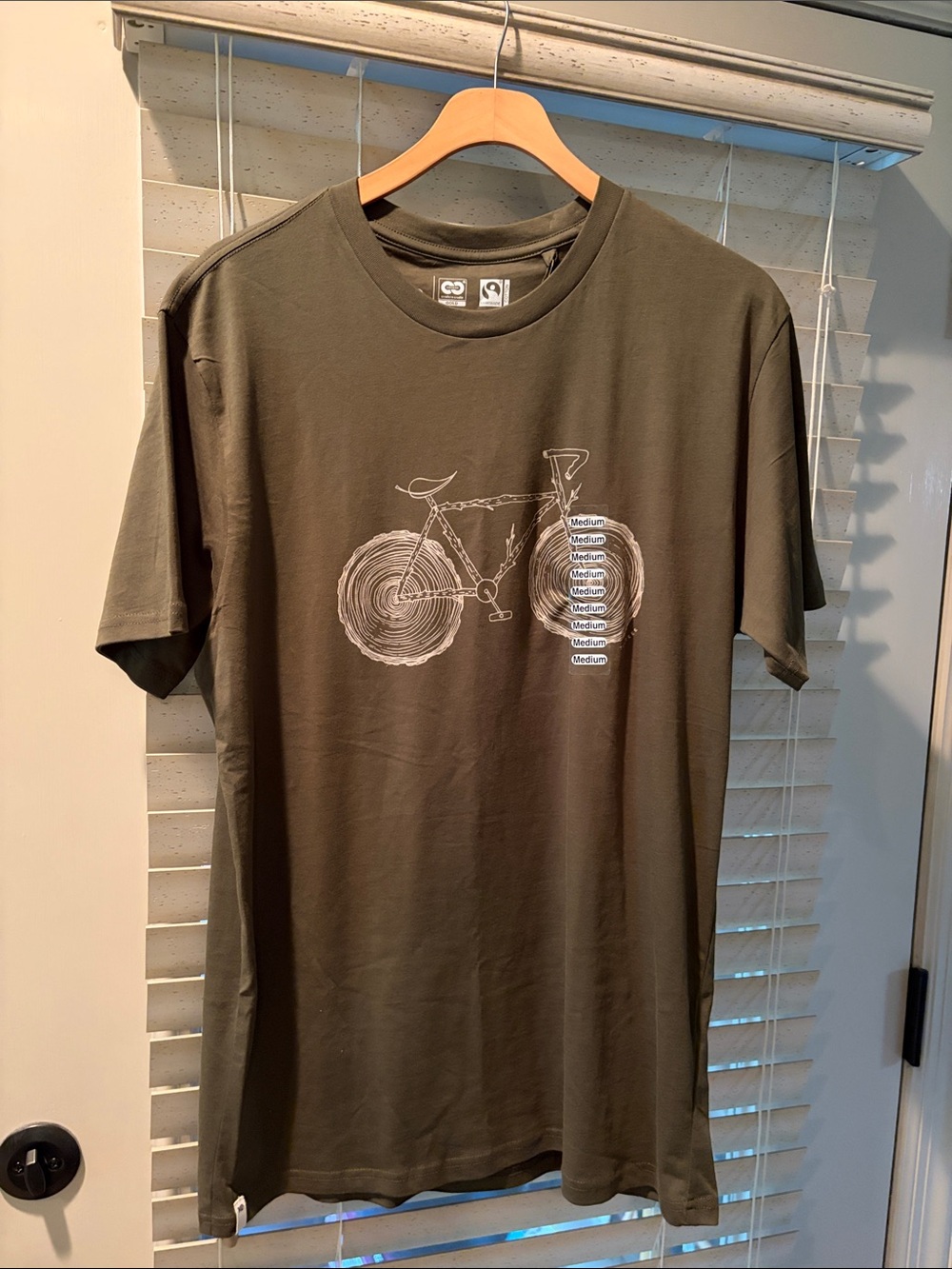tentree Olive Green Bicycle Graphic Short Sleeve Tee